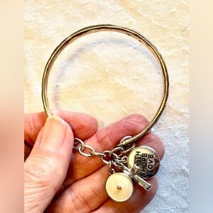 Silver Charm Bangle Bracelet